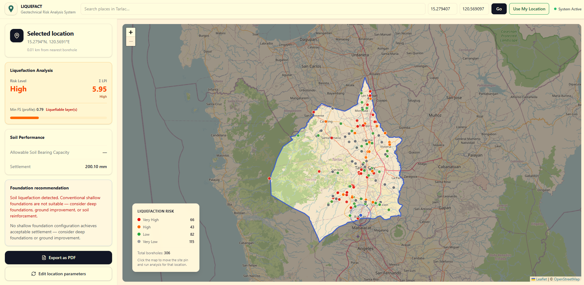 LiqueFact – Soil Liquefaction Analysis screenshot