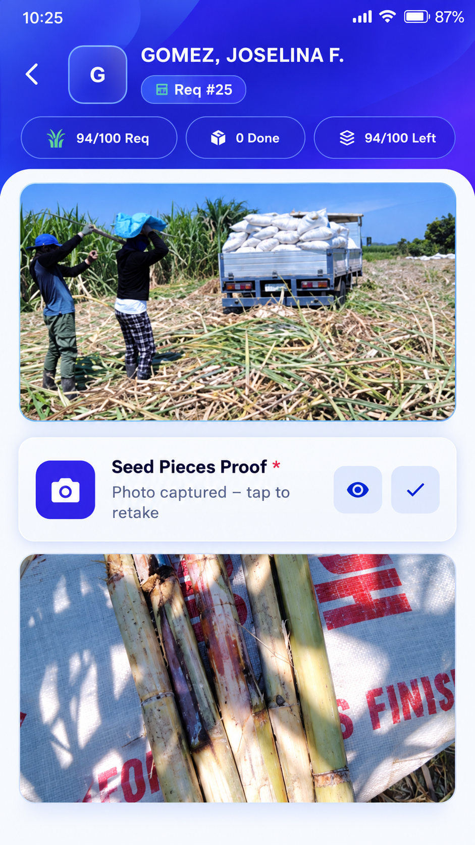 Sugar Production Ticketing POS screenshot